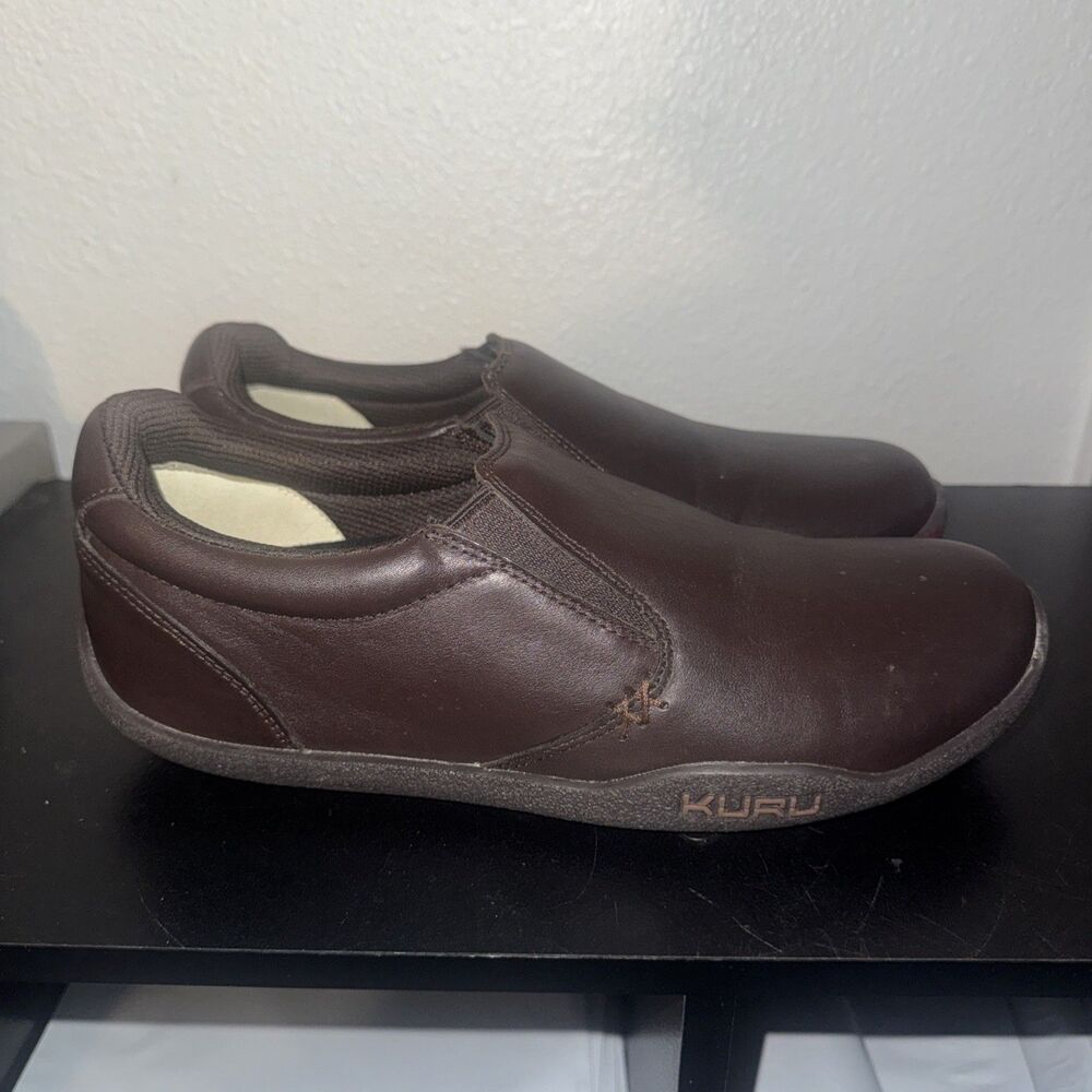Kuru Kivi Mens Brown Leather Slip On Casual Shoes Sneakers Size 9.5